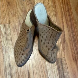 Vince Camuto Brown Perforated Mules
